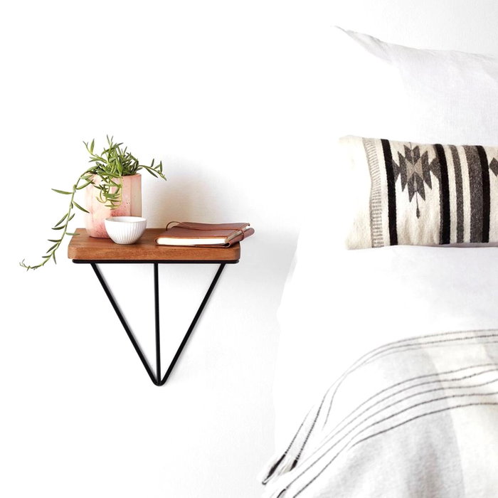 Hanah Home Wr037 Estantería Decorativa de Pared de Madera y Metal Nogal y Negro Hanah Home Wr037 Estantería Decorativa de Pared de Madera y Metal Nogal y Negro